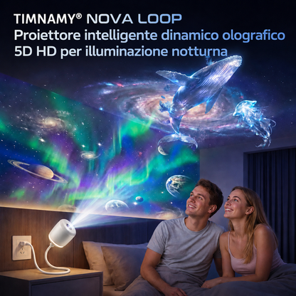 TIMNAMY® Proiettore Notturno Intelligente di Nuova Generazione – Proiezione HD Smart Dinamica Olografica 5D 🟥