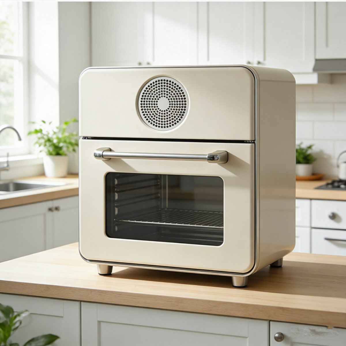 Smart Multi-Functional Electric Oven with 360° Hot Air Circulation, Precise Temperature Control, Steam Cooking & Easy-Clean Liner, All-in-One Solution for Healthy Home Baking & Grilling, Beginner-Friendly.🍳