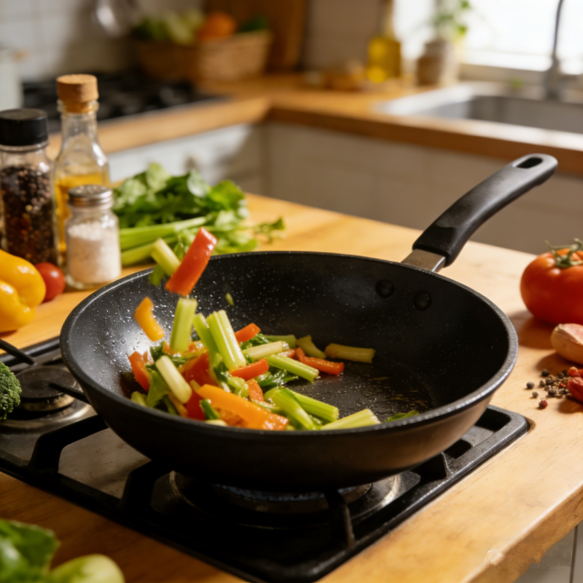 Household Non-Stick Frying Pan, Smoke-Free & Anti-Stick, High-Temperature Resistant & Scratch-Proof, Even Heat Conduction, All-in-One for Frying, Stir-Frying & Searing, Easy to Clean, Anti-Scald Handle.🍳