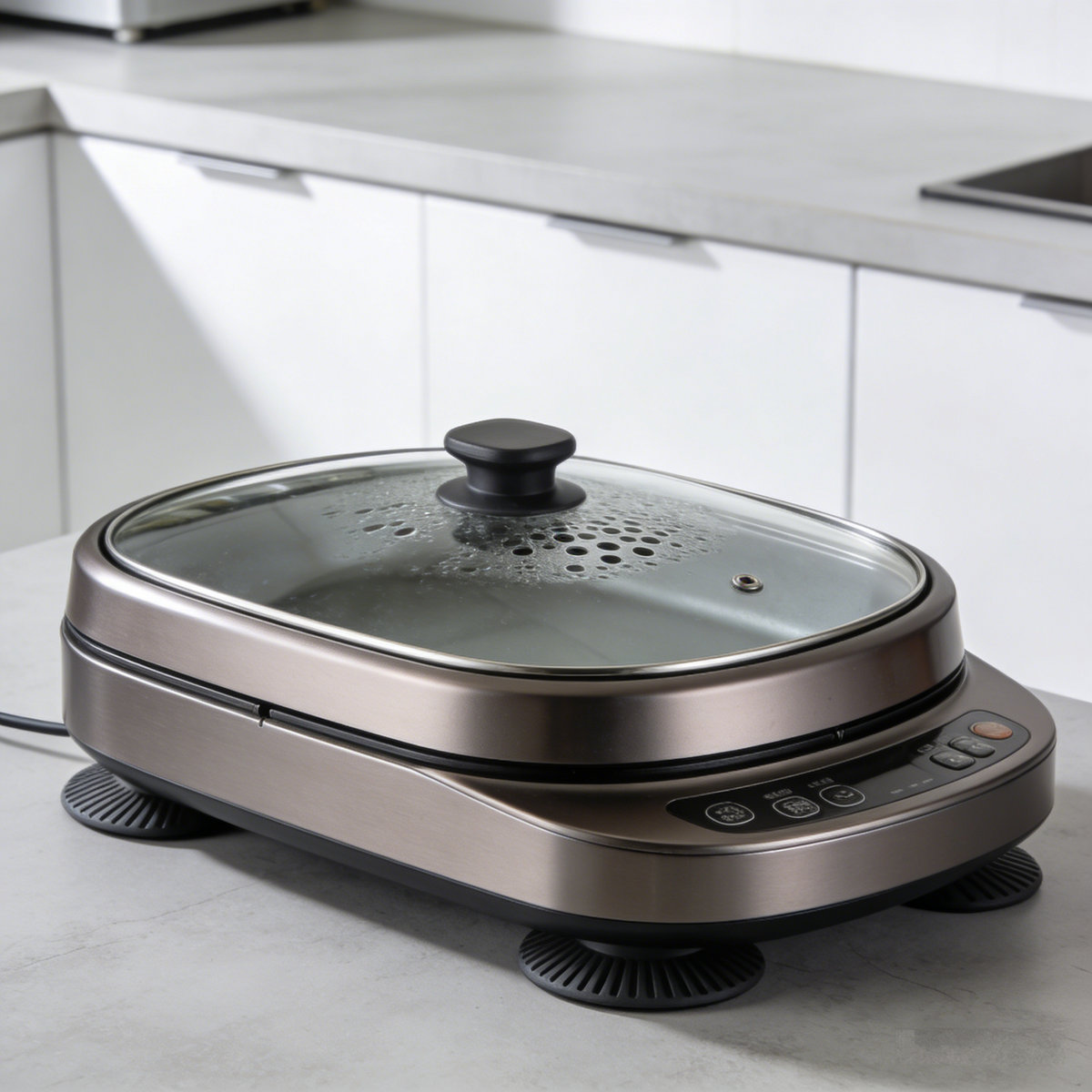Multi-Functional Household Electric Hot Pot with Intelligent Constant Temperature, Adjustable Power Levels, Non-Stick Inner Pot, All-in-One for Frying, Stir-Frying, Boiling & Stewing, Easy to Clean, Quiet & Energy-Saving, Beginner-Friendly.🍲