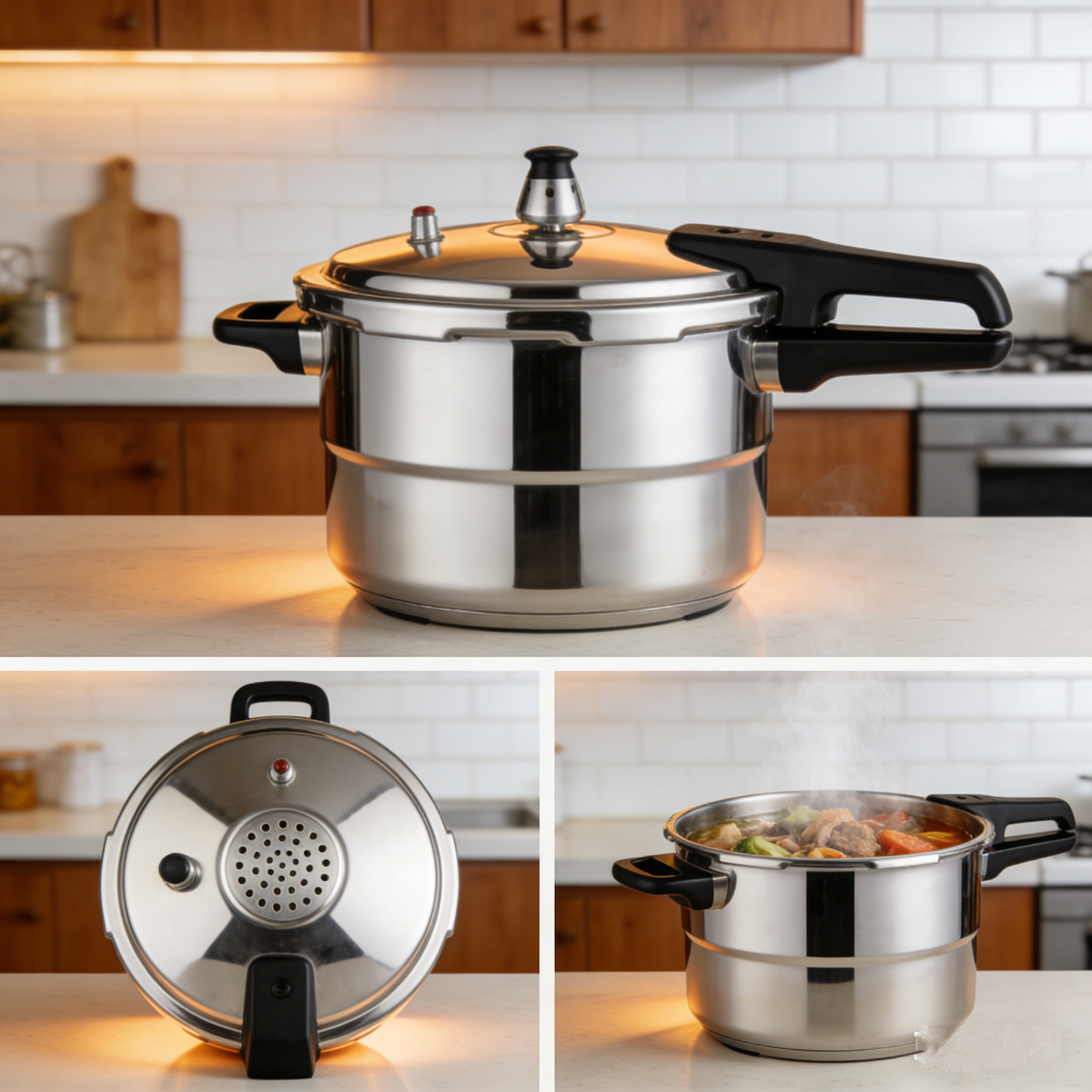 Smart Household Pressure Cooker with One-Touch Pressure Release, Adjustable Pressure Levels, Non-Stick Inner Pot, Explosion-Proof & Anti-Scald, Easy to Clean, Fast Cooking, Nutrient-Retaining, All-in-One for Frying & Stewing, Beginner-Friendly.🍲