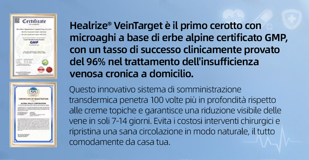 🇮🇹👨‍⚕️👍✅ Healrize® VeinTarget Patch Microneedle 🎖️ Sollievo Immediato, Risultati a Lungo Termine 🎖️