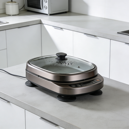 Multi-Functional Household Electric Hot Pot with Intelligent Constant Temperature, Adjustable Power Levels, Non-Stick Inner Pot, All-in-One for Frying, Stir-Frying, Boiling & Stewing, Easy to Clean, Quiet & Energy-Saving, Beginner-Friendly.🍲