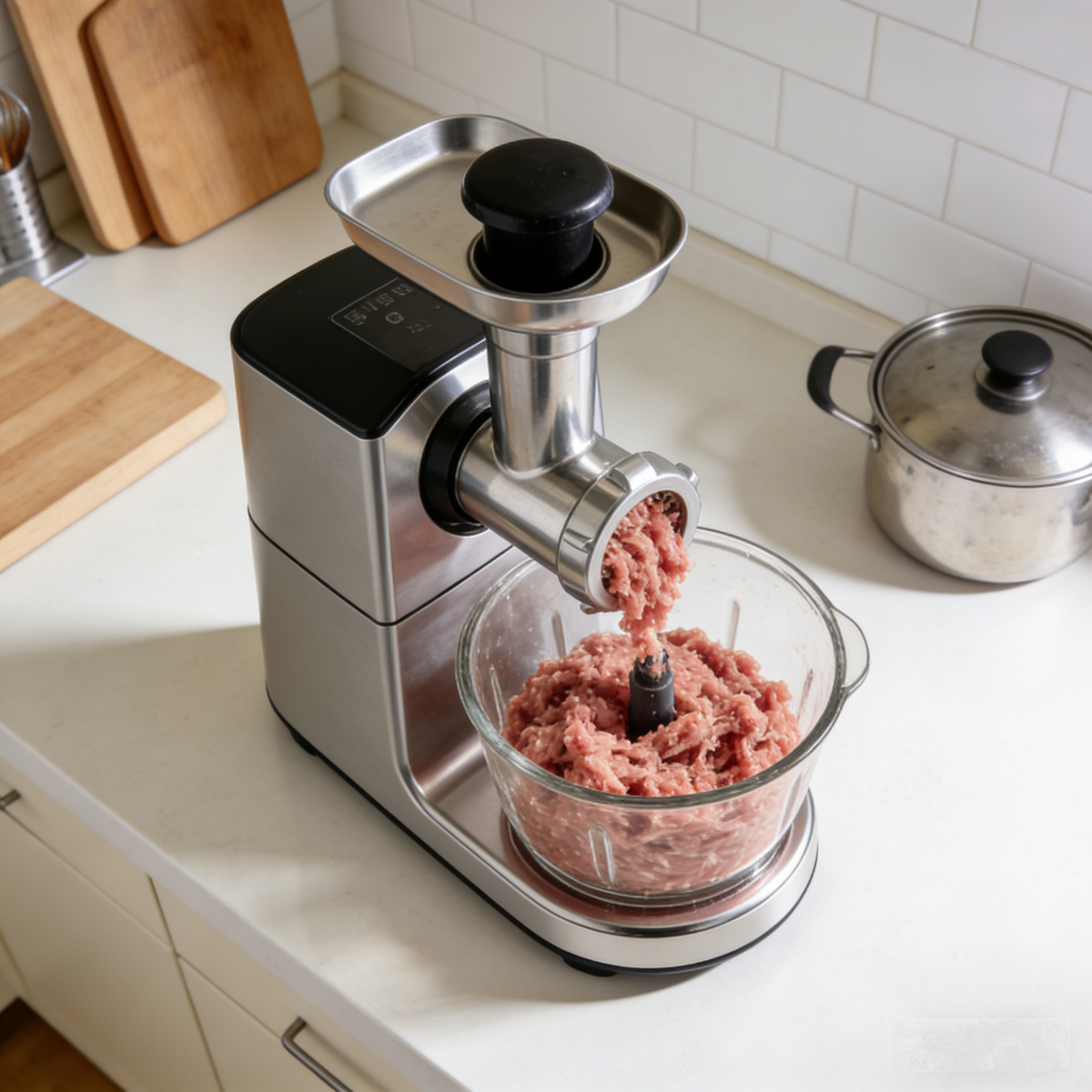 🥩Household Silent Multifunctional Meat Grinder ✨ Automatic Dual-Speed Meat Stuffing Chopping All-In-One Machine | Thickened Stainless Steel Food Processor | Easy Disassembly Anti-Pinch Auxiliary Food Meat Paste Garlic Chili Chopper All-Rounder⚙️