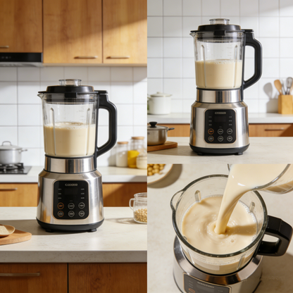 Quiet Blender Soy Milk Maker | Filter-Free, Dry Bean Direct Grind, 24H Timer & Keep Warm, Self-Cleaning Multifunctional Food Processor.✨