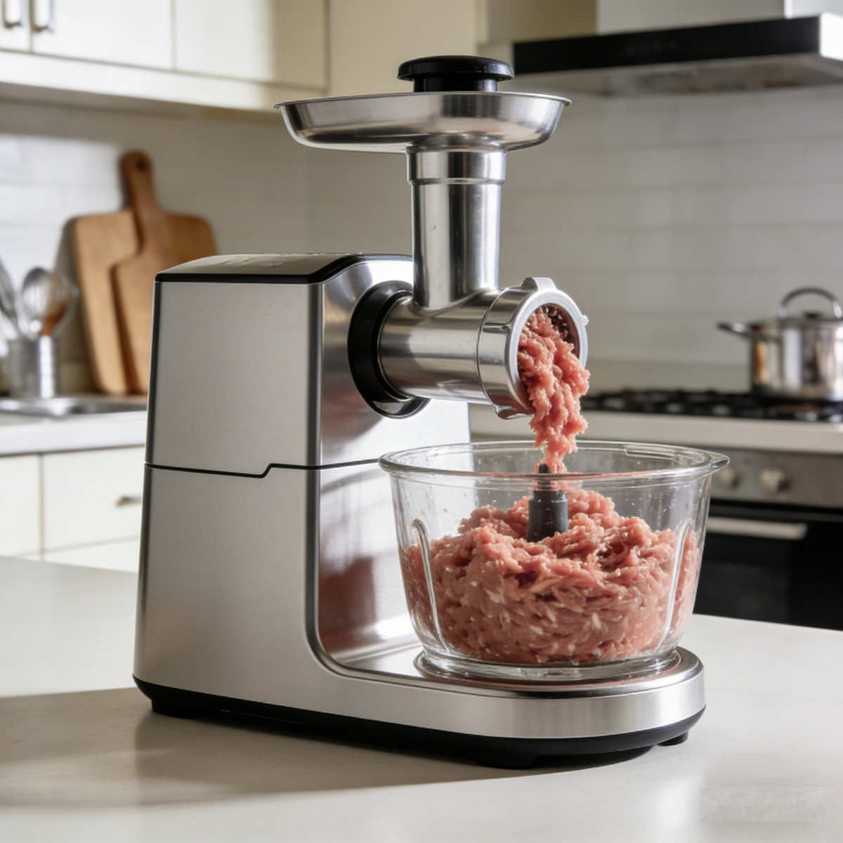 🥩Household Silent Multifunctional Meat Grinder ✨ Automatic Dual-Speed Meat Stuffing Chopping All-In-One Machine | Thickened Stainless Steel Food Processor | Easy Disassembly Anti-Pinch Auxiliary Food Meat Paste Garlic Chili Chopper All-Rounder⚙️