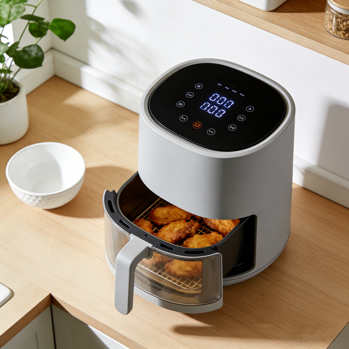 Space-Saving Healthy Air Fryer – 360° Hot Air Circulation, Oil-Free, Multi-Functional for Daily Home Cooking & Quick Meals.🌹