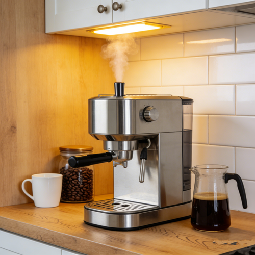 Smart Household Coffee Maker with One-Touch Extraction, Adjustable Strength, Removable Brewing Head, Easy to Clean, Quiet & Energy-Saving, Freshly Ground & Brewed, Suitable for Home & Office, Beginner-Friendly.☕