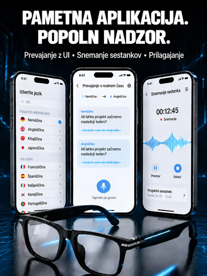 💌Pametna očala z zoomom, fotokromatskimi lečami in možnostmi prevajanja v realnem času z uporabo umetne inteligence 📌5