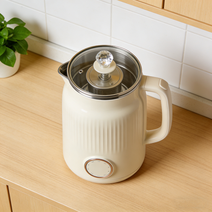 Elegant Frosted Glass Health Pot – 24H Keep Warm, Anti-Dry Burning, Multi-Functional for Nourishing Soup, Herbal Tea & Daily Healthy Living.🌻