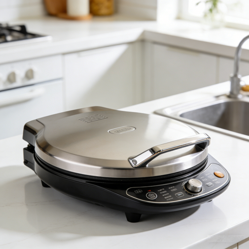 Dual-Sided Non-Stick Electric Pancake Maker – Fast Heating, Temperature Adjustable, Compact Design for Breakfast, Snacks & Daily Home Cooking. 🌿