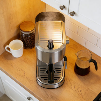 Smart Household Coffee Maker with One-Touch Extraction, Adjustable Strength, Removable Brewing Head, Easy to Clean, Quiet & Energy-Saving, Freshly Ground & Brewed, Suitable for Home & Office, Beginner-Friendly.☕