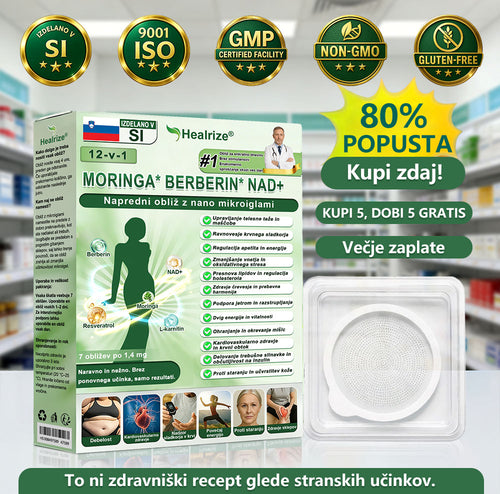 𝑯𝒊𝒗𝒂𝒕𝒂𝒍𝒐𝒔 Ár𝒓𝒖𝒉á𝒛 | Healrize® 12-v-1 Moringa📌 Berberin * NAD+ Napredni nano mikroigelni obliž (uporabljajte enkrat na dan, vidne spremembe v 7 dneh) Za debelost, ohlapnost kože, sladkorno bolezen, apnejo v spanju in težave s sklepi 📌