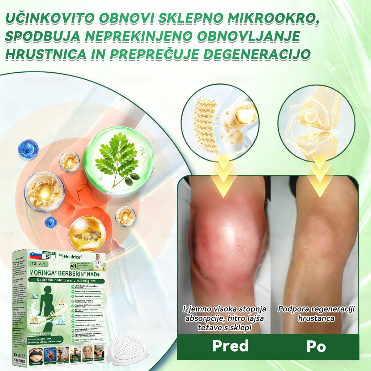 𝑯𝒊𝒗𝒂𝒕𝒂𝒍𝒐𝒔 Ár𝒓𝒖𝒉á𝒛 | Healrize® 12-v-1 Moringa📌 Berberin * NAD+ Napredni nano mikroigelni obliž (uporabljajte enkrat na dan, vidne spremembe v 7 dneh) Za debelost, ohlapnost kože, sladkorno bolezen, apnejo v spanju in težave s sklepi 📌