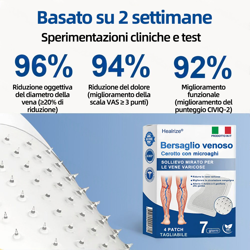 🇮🇹👨‍⚕️👍✅ Healrize® VeinTarget Patch Microneedle 🎖️ Sollievo Immediato, Risultati a Lungo Termine 🎖️