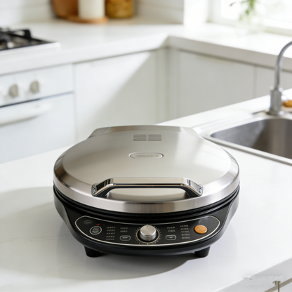 Dual-Sided Non-Stick Electric Pancake Maker – Fast Heating, Temperature Adjustable, Compact Design for Breakfast, Snacks & Daily Home Cooking. 🌿