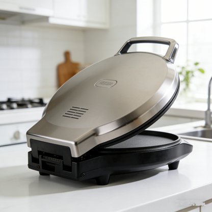 Dual-Sided Non-Stick Electric Pancake Maker – Fast Heating, Temperature Adjustable, Compact Design for Breakfast, Snacks & Daily Home Cooking. 🌿