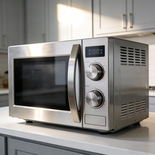 Smart Household Microwave Oven with 360° Even Heating, Adjustable Power Levels, One-Touch Quick Heating, Easy-Clean Cavity, Quiet Operation, Perfect for Baby Food & Reheating, Beginner-Friendly.🥘