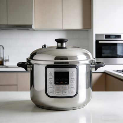 Chef’s Exclusive Diamond-Infused Non-Stick Pressure Cooker – 6QT Ultra-Durable Aluminum Alloy with Smart Touch Control, One-Click Release & Energy-Saving Design, Perfect for Fast, Healthy Home Cooking.🌹