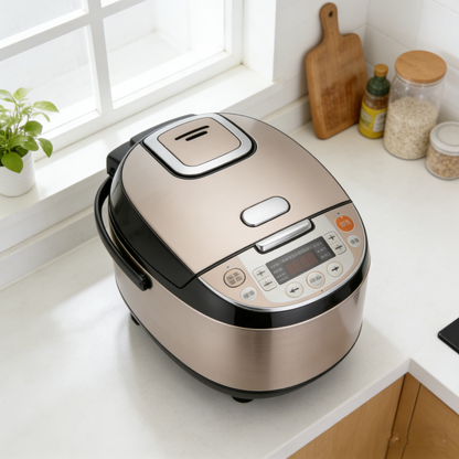 5L Large Capacity Intelligent Rice Cooker with 3D Surround Heating, Non-Stick Inner Pot, Timer & Keep-Warm Function, Perfect for Steamed Rice & Grains, Anti-Overflow & Easy to Clean.🍚