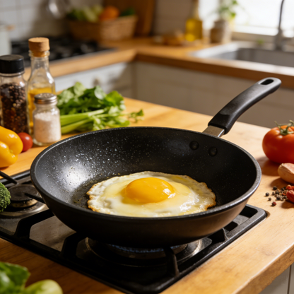 Household Non-Stick Frying Pan, Smoke-Free & Anti-Stick, High-Temperature Resistant & Scratch-Proof, Even Heat Conduction, All-in-One for Frying, Stir-Frying & Searing, Easy to Clean, Anti-Scald Handle.🍳